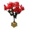 20" Red & Green Pre-Lit Fiber Optic Poinsettia Christmas Plant